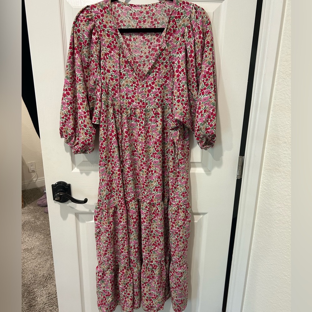 Floral Pink Maxi Dress